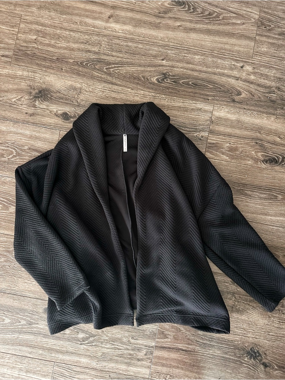 Fabletics Black Chevron Shawl-Collar Cardigan